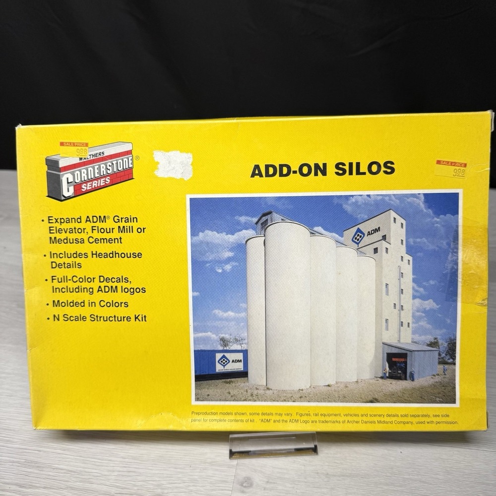 Walthers Cornerstone N Scale Add-On Silos Model Kit 933-3226 Vintage ADM Silo
